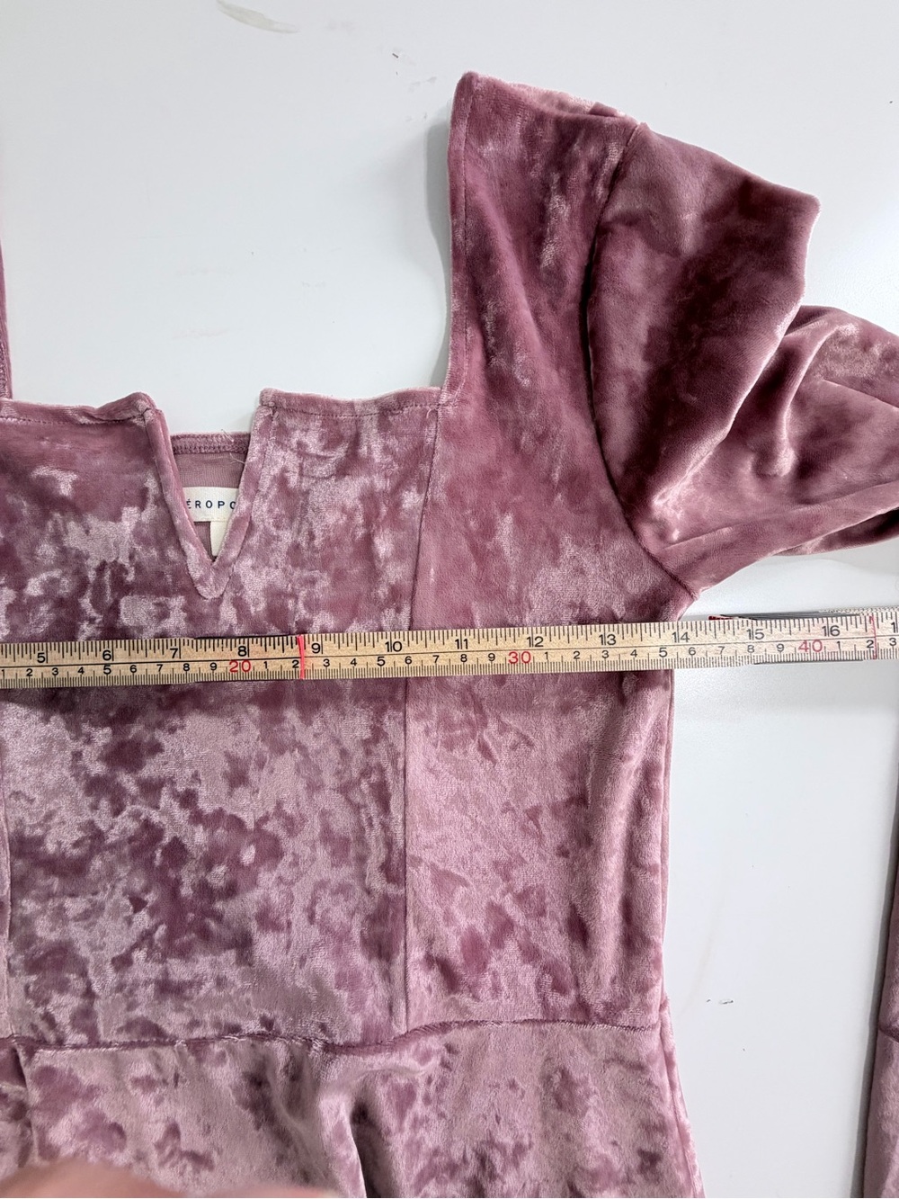 Aeropostale Mauve Crushed Velvet Long Sleeve Fit & Flare Mini Dress Whimsygoth - Picture 9 of 13